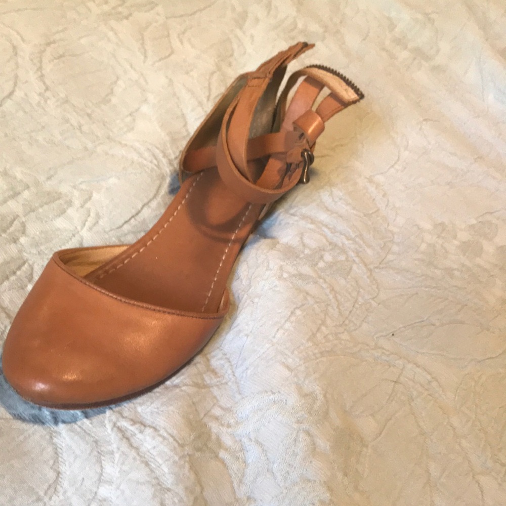 Frye zip up ankle flats